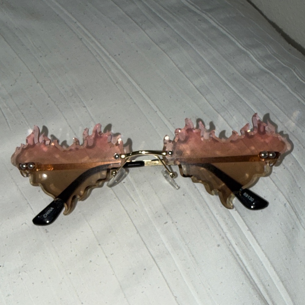 EARTHBOUND Pink Flame Rimless Sunglasses